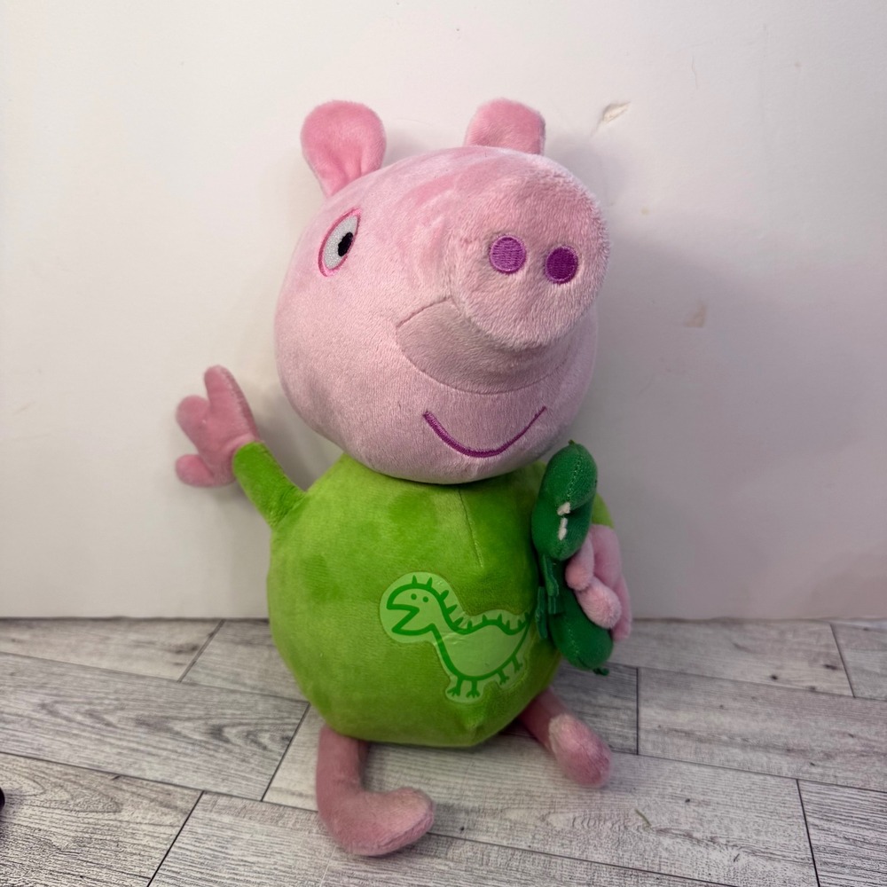 Peppa Pig George Pig Plush Stuffed Animal with Dinosaur Green 11 inch Toy Works